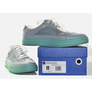 B0 Auth MARC NOLAN Captain Slate Blue Suede & Leather Sneaker Shoes Size 11 D